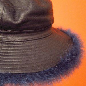 Hermes Leather and Fur Hat - NEVER WORN